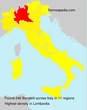 Surname Baratelli in Italy