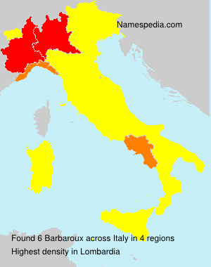 Surname Barbaroux in Italy