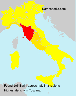 Surname Batini in Italy