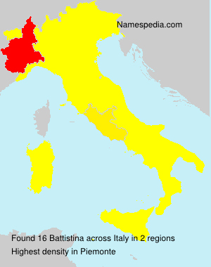Surname Battistina in Italy