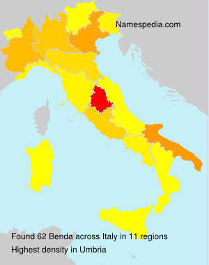 Surname Benda in Italy