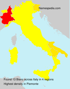 Surname Bianc in Italy