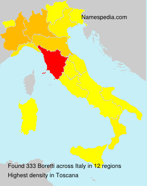 Surname Boretti in Italy