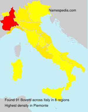 Surname Bovetti in Italy