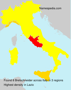 Surname Bretschneider in Italy