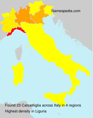 Surname Calsamiglia in Italy