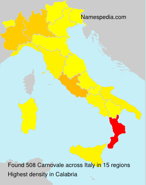 Surname Carnovale in Italy