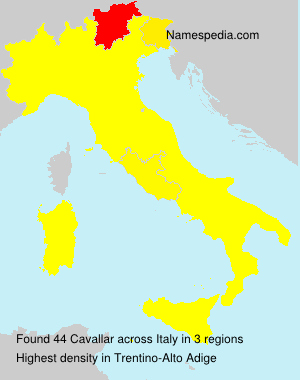 Surname Cavallar in Italy