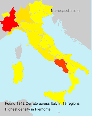 Surname Cerrato in Italy