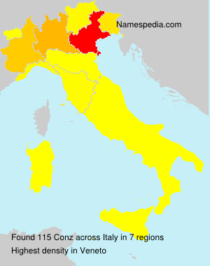 Surname Conz in Italy