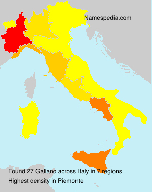 Surname Gallano in Italy