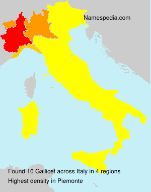 Surname Gallicet in Italy