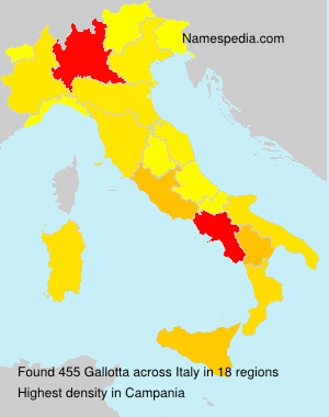 Surname Gallotta in Italy