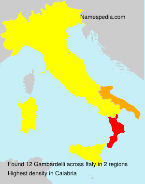 Surname Gambardelli in Italy