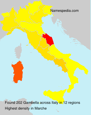 Surname Gambella in Italy