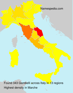 Surname Gambelli in Italy
