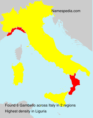 Surname Gambello in Italy