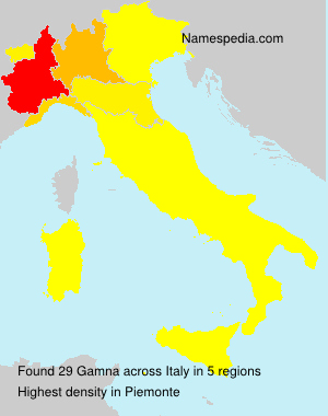 Surname Gamna in Italy