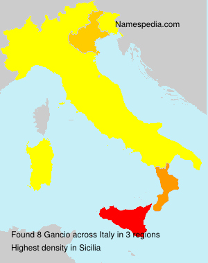 Surname Gancio in Italy