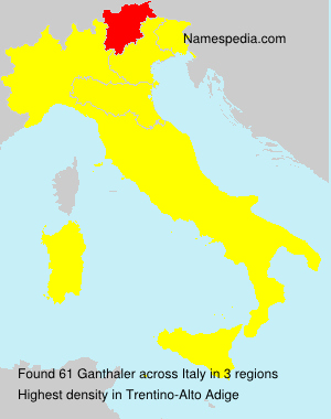Surname Ganthaler in Italy