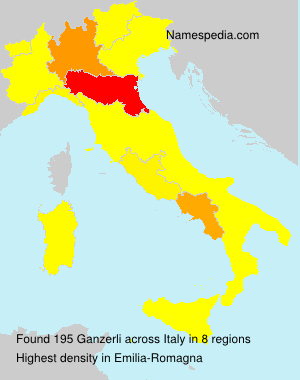 Surname Ganzerli in Italy