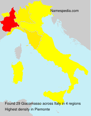 Surname Giacomasso in Italy