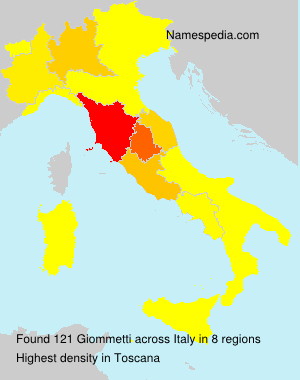 Surname Giommetti in Italy
