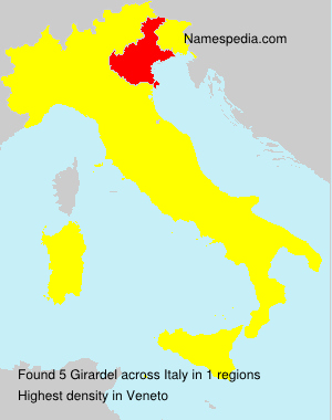 Surname Girardel in Italy