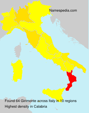 Surname Girimonte in Italy