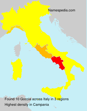 Surname Goccia in Italy