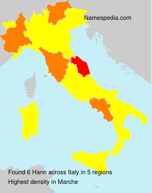Surname Hann in Italy