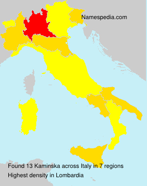Surname Kaminska in Italy