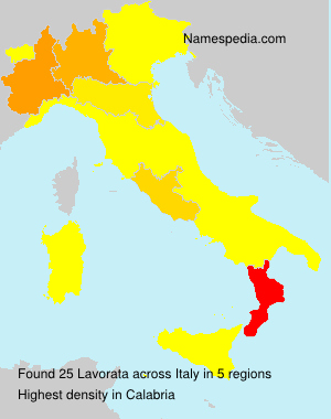 Surname Lavorata in Italy