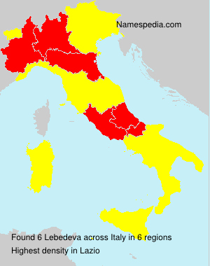 Surname Lebedeva in Italy