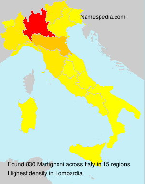 Surname Martignoni in Italy