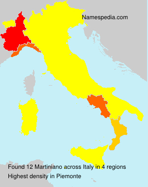Surname Martiniano in Italy