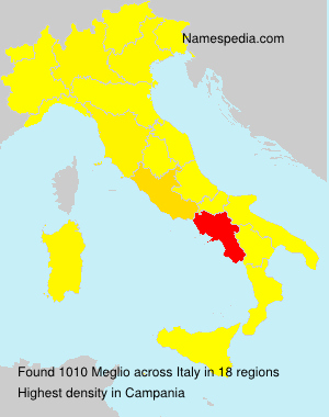 Surname Meglio in Italy