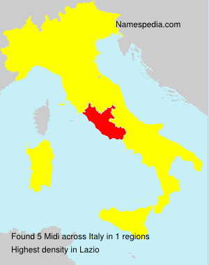 Surname Midi in Italy