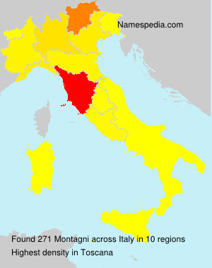 Surname Montagni in Italy