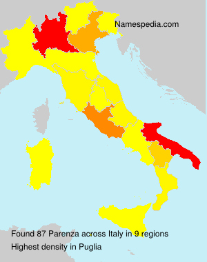Surname Parenza in Italy