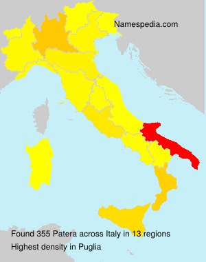 Surname Patera in Italy