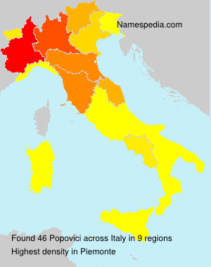 Surname Popovici in Italy