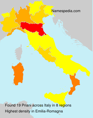 Surname Priani in Italy