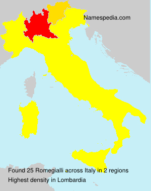 Surname Romegialli in Italy