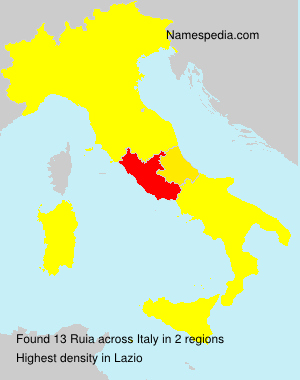 Surname Ruia in Italy