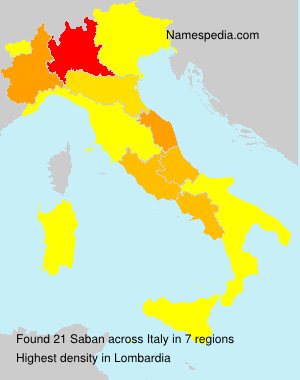 Surname Saban in Italy