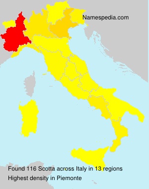 Surname Scotta in Italy