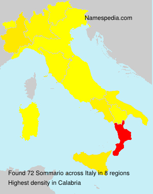 Surname Sommario in Italy