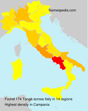 Surname Tanga in Italy