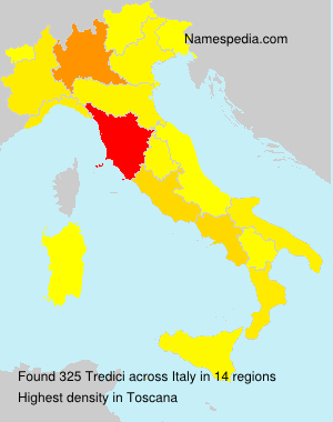 Surname Tredici in Italy